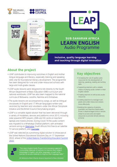 Learn English Audio Programme LEAP South Africa