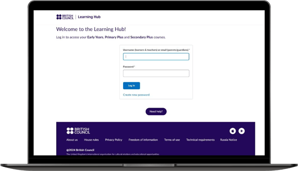 Vista de la plataforma Learning Hub