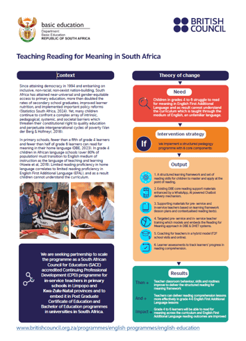 teaching reading for meaning in South Africa
